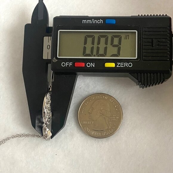 Sterling Silver 925 JCM Floral Filigree Diamond Heart Key Pendant Necklace 18" - Picture 16 of 16